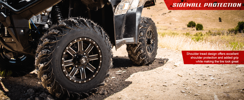 Tusk Mud Force ATV Tire Set – 25x8-12 Front & 25x10-12 Rear – Durable Off-Road Quad Tires Set of 4