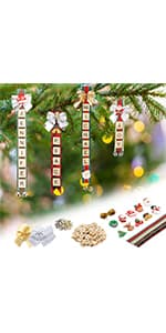 Christmas Ornaments Tree Decorations Personalized Crafts for Girls Adults Kids Kit DIY Ribbon Letter Tiles Bells Rustic Stockings Name Tags Hanging Xmas Decor for Gifts Wreath Room Holiday
