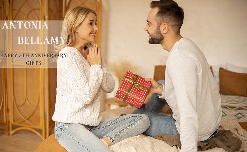 5 Year Anniversary Blanket Gifts for Wife/Her, 5 Year Marriage Anniversary Blanket Gifts 60’’X50’’, 5th Anniversary Romatic Gifts for Him/Couple, Gift for 5th Wedding Anniversary