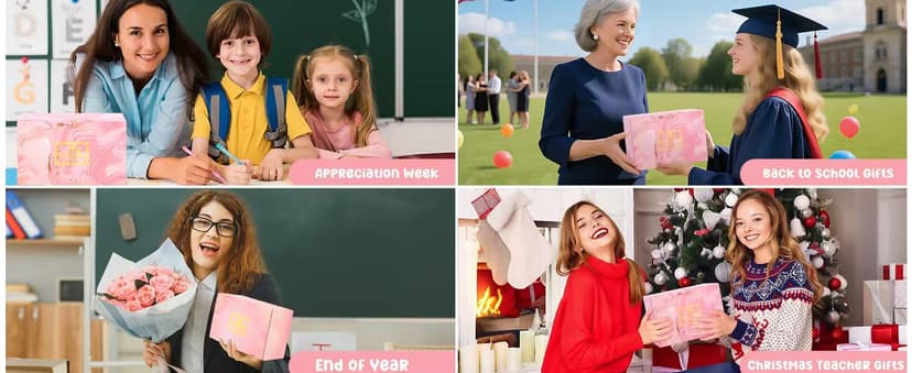 Teacher Appreciation Gifts for Women 7 Pcs, Back to School End of Year Thank You Gifts for Teachers Basket for Graduation, Retirement, Birthday, Christmas