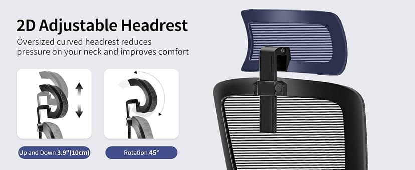 Fizzin Ergonomic Office Chair, 400 LBS Computer Chairs with Adjustable Lumbar Support, Breathable Mesh Desk Chair Ergonomic with Thickened Cushion, Comfy Home Office Desk Chair (Black)