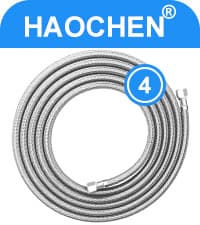 Refrigerator water line - 4 FT Premium Stainless Steel Braided Ice Maker Water Hose,Food grade PEX Inner Tube Fridge Water Line with 1/4" Fittings for Refrigerator Ice Maker