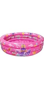 3 Rings Kiddie Pool for Toddler, 48”X12”,Kids Swimming Pool, Inflatable Baby Ball Pit Pool, Small Infant Pool (Blue)