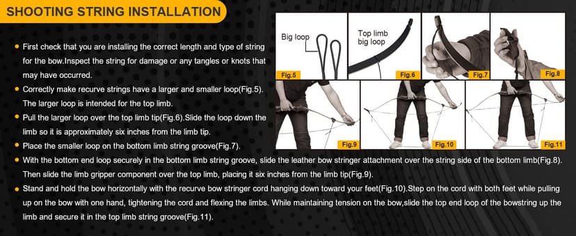 TOPARCHERY Archery 60" Takedown Hunting Recurve Bow and Arrow Set for Adults Practice Competition Longbow Kit 30-50lbs with 6pcs Arrows Right Hand Black