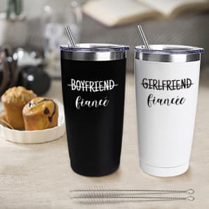 Engagement Gifts for Couples Women, Cool Wine Engaged Tumbler Gift Set Newly Presents for his and her him Fiance Fiancee Friend, Girlfriend Boyfriend Ideas with Straws, Socks, Candle & Greeting Card