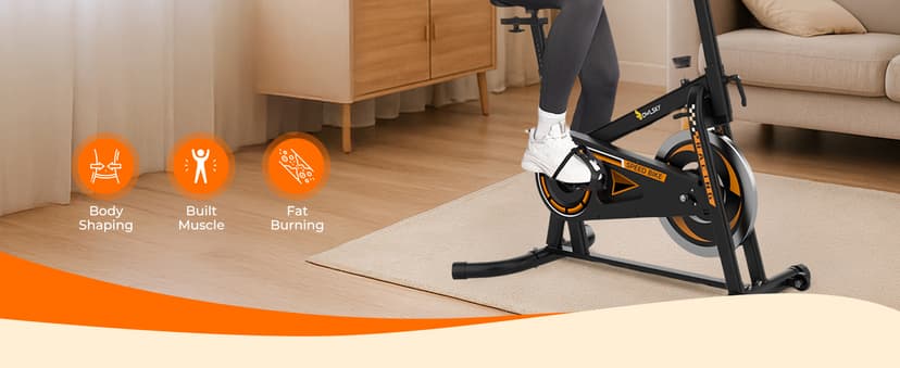 OWLSKY Exercise Bike with APP, Stationary Bike for Home, 300 lbs Capacity Quiet Indoor Cycling Bike Gym Cardio Workout, Adjustable Seat & Tablet Holder