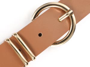 VONMELLI 2 Pack Women's Leather Belts for Jeans Dresses Fashion Gold Buckle Ladies Belt