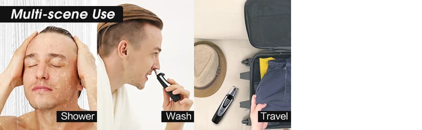 ZORAMI Ear and Nose Hair Trimmer Clipper - 2025 Professional Painless Eyebrow & Facial Hair Trimmer for Men Women, Battery-Operated Trimmer with IPX7 Waterproof, Dual Edge Blades for Easy Cleansing Black