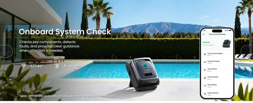 AIPER Scuba V3 AI Vision Cordless Robotic Pool Cleaner, Include Wireless Charging Dock, Smart Waterline Parking & Featherlight Design, Micromesh Multi-Layer Filtration, Grey