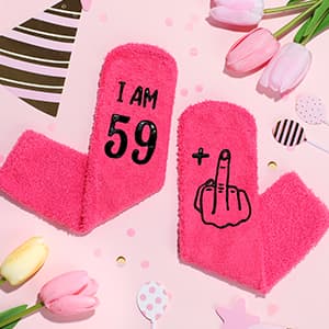 60th Birthday Gifts for Women Funny 60 Year Old Birthday Gifts for Women Turning 60 Gift for Woman Happy 60th Bday Decorations for Woman Mom Her - Wine Glass Makeup Bag Candle Socks