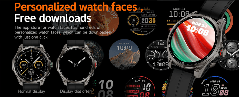 afoloery GPS Running Watch and Outdoor Smartwatch, AMOLED Display, Built-in LED Flashlight,Multisport GPS Smartwatch,5ATM Waterproof,Fitness Tracker up to 15 Days of Battery