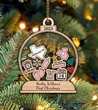 Personalized Christmas Ornaments 2025 - Snow Globe Personalized Ornaments for Family of 2,3,4,5,6,7,8,9,10 Members, Ginger Breads Custom Ornament Xmas Gift Idea