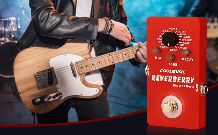 Coolmusic Multi Effects Pedal Digital Guitar Pedal with 16 Effects True Bypass