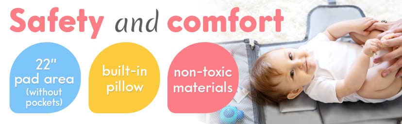 Kopi Baby Portable Diaper Changing Pad - Baby Diaper Changer Travel Bag with Wipes Pocket, Smart Design Portable Changing Mat, Infant Travel Station Kit, Gift for Newborn Girl & Boy - Grey, Classic