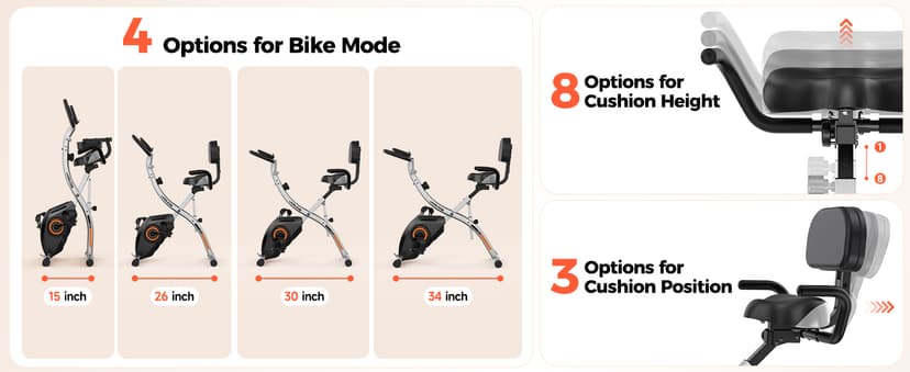 YOSUDA Folding Exercise Bike - Foldable Stationary Bike for Home Gym Workout