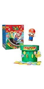 TOMY Pop Up Super Mario Board Game - Family and Preschool Games for Family Game Night - Kids Activities and Super Mario Toys - Girls and Boys Games - 2-4 Players - Ages 4 Years and Up