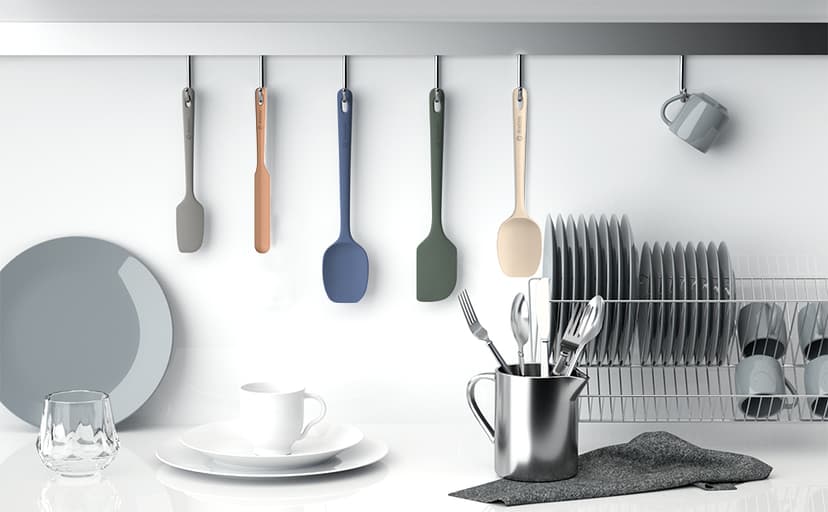 Food Grade Silicone, Heat Resistant Up to 600°F, Upgrade Strong Handle, Safe for Nonstick Cookware,Ideal for Cooking & Baking ChefAide 5 Pieces Silicone Spatulas Set, Heat Resistant Rubber Spatula B0CHGFG64S