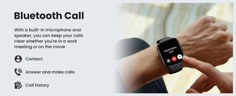 Smart Watch for Men Women (Answer/Make Call), 1.95" Touch Screen Fitness Tracker with Heart Rate/Sleep Monitor, IP68 Waterproof Smartwatch for Android iOS, Fitness Watch with 120+ Sports Modes, Black