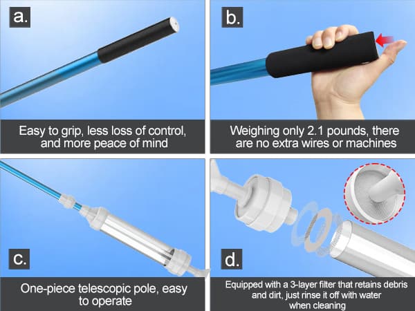 Spa Vacuum Compatible with 6250 Paradise Power - Self-Contained, No Pumping, Batteries - Picks up Rocks, Pennies, Beach Sand in Hot Tub, Above Ground Pool