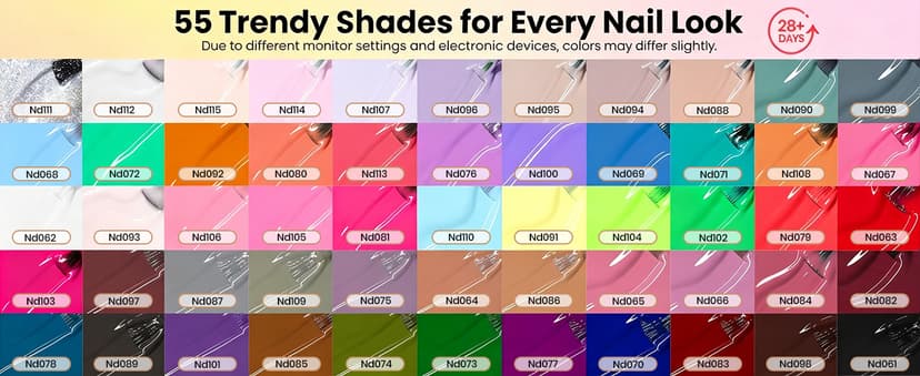 Color Enchantment with Everything Base Top Coat Beginner Starter at Home Nails Kit Manicure DIY Salon Tools Gifts for Women Beetles Gel Nail Polish Kit with U V Light - 80Pcs 55 Colors Gel Nail Kit B0CL4RWBYR