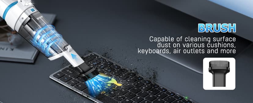 AHNR Handheld Vacuum Cordless, 16000PA Powerful Suction Hand Held Vacuum Dust Busters Cordless Rechargeable with LED Light & 2 HEPA Filters, Portable Car Vacuum Cleaner High Power for Car Home Office