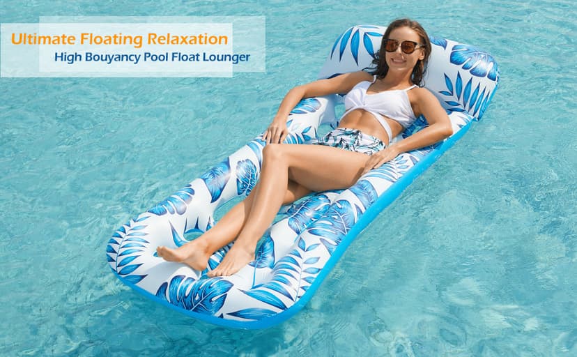 Jasonwell Inflatable Pool Float Lounge - 2 Pack Floaties Rafts for Adults Floating Lounger Sun Tanning Floats Cool Water Floaty Swimming Lake Beach Party Toys
