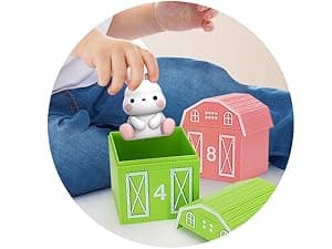 Learning Toys for 1,2,3 Year Old Toddlers, 20Pcs Farm Animals Toys Montessori Counting, Matching & Sorting Fine Motor Games, Christmas Birthday Easter Gift for Baby Boys Girls Age 12-18 Months