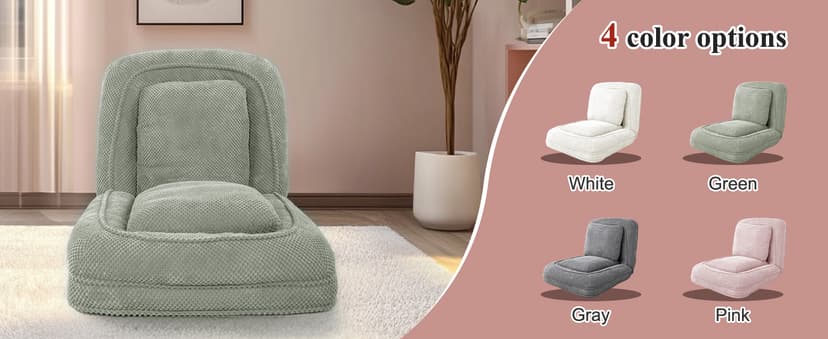Human Dog Bed, Lazy Sofa Couch, Plush Floor Gaming Chair,5 Adjustable Position, sit, Sleep, fold, Suit to Put in Bedroom, Living Room,Space Saving Design (Green)