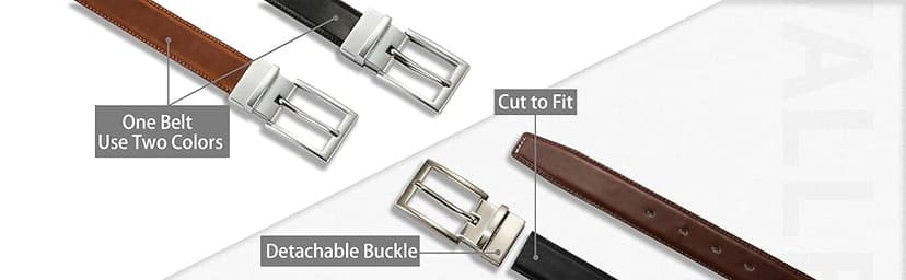 Lavemi Mens Belt Reversible 100% Italian Leather Dress Casual,One Reverse for 2 Colors,Trim to Fit