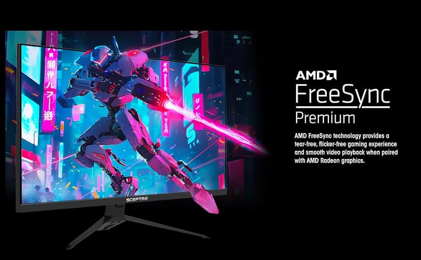 Sceptre New IPS 24-inch Gaming Monitor 180+Hz DP x2 HDMI x2 1ms 100% sRGB Build-in Speakers Machine Black 2026 (E248B-FPT168 Series)