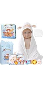 Baptism Gifts for Girl, Catholic Christening, Baby Dedication & Baptismal Gift Set for Baby Girls & Kids - with 9" Musical Praying Lamb Plush Toy & God's Little Blessing Book in Keepsake Box