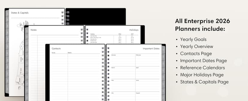 Blue Sky 2026 Weekly and Monthly Planner Calendar, Includes January 2026 - December 2026, 5" x 8", Flexible Cover, Wirebound, Laminated Tabs, Enterprise