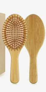 MRD Hair Brush Set, Natural Bamboo Comb Paddle Detangling Hairbrush, Wide-tooth and tail comb No Bristle, suit for Women Men and Kids Thick/Thin/Curly/Dry Hair Gift kit