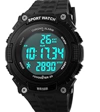 FANMIS Men's Solar Powered Casual Quartz Wrist Watch Analog Digital Multifunctional Black Sports Watch