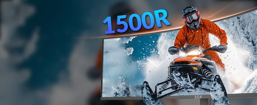 ZZA 49" Curved Gaming Monitor | 5120x1440 Dual QHD, 165Hz/144Hz, 1500R, 32:9 Ultra-Wide, AMD FreeSync, 120% sRGB, Height Adjustable, HDMI 2.1 & DisplayPort 1.4, VESA Mount, Black