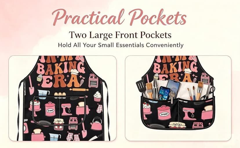 WSNANG Funny Baking Aprons with Pockets In My Baking Era Apron Bakers Gifts Pastry Chef Gift B0CZNY4F2J