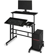 Magshion Ergonomic Office Desk Chair, Mid-Back Mesh Computer Chair, Swivel Chair with Breathable Backrest & Lumbar Support, Adjustable Height for Gaming, Work, Study, 300 Lbs Capacity, Black