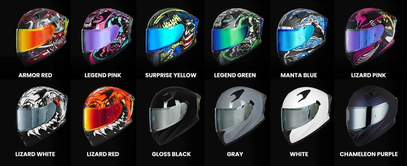 ILM Motorcycle Helmet Full Face with Pinlock Compatible Clear&Tinted Visors and Fins Street Bike Motocross Casco DOT Model Z501(Surprise Yellow, Large)