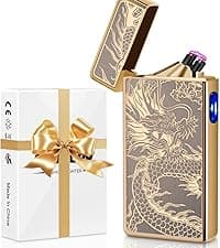 LcFun LcFun Waterproof Electric Dual Arc Lighter USB Rechargeable Outdoor Windproof Flameless Plasma Lighters for Camping, Hiking, Adventure, Survival Tactical Gear Stocking Stuffers Gifts for Men