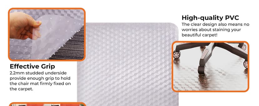 Office Chair Mat for Carpeted Floors, 48" x 30" Desk Chair Mat for Rolling Chairs on Low Pile Carpets, Easy Glide Floor Mat for Home, Gaming