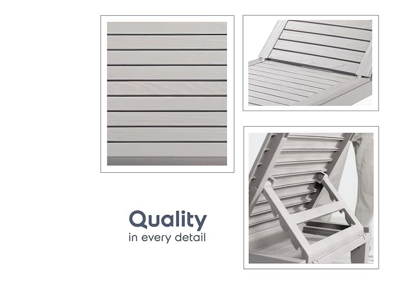 Nestl Patio Chairs - Black Chaise Lounge Chair Outdoor, 5-Position Adjustable Sun Tanning Chair, Waterproof Pool Lounge Chairs Set of 2, Reclining Lawn Chair, Lightweight Outdoor Lounge Chairs