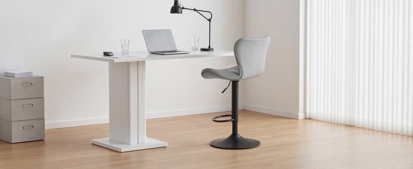 Sweetcrispy Modern Bar Stools Set of 4, Adjustable Faux Leather Upholstered Swivel Bar Stools, Counter Height Bar Chairs with Back for Kitchen Island, Grey
