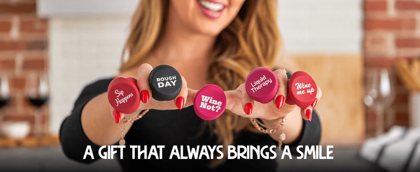 Funny Silicone Wine Stopper Set – Must-Have Wine Accessories & Perfect Wine Gifts for Women & Men – Airtight & Reusable