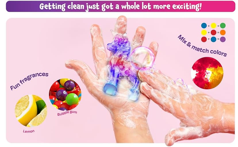 Dan&Darci Unicorn Soap Making Kit - Girls Crafts DIY Project Age 6+ Year Old Kids - Unicorn Girl Gifts - Science STEM Activity Teenage Gift - Make Your Own Soap Kits - Craft Toys Ages 6 7 8 9 10 11 12