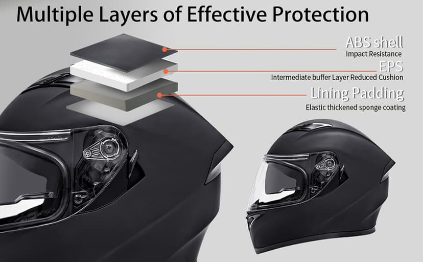 Adult Full Face Motorcycle Helmet with Dual Visor, DOT Approved Street Bike Racing ADV Motocross Helmets for Men Women, Ventilation