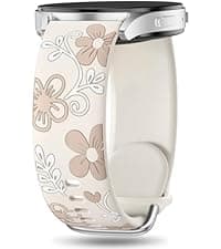 Witzon Floral Band Compatible with Apple Watch Bands For Women 40mm 41mm 38mm 42mm 44mm 45mm 46mm 49mm, Engraved Cute Flower Silicone Dressy Strap for iWatch Series 11 10 9 8 7 6 5 4 3 2 SE Ultra