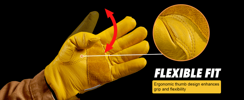 SLARMOR Mens Winter Leather Work Gloves, Warm Thinsulate Lining for Cold Weather Work, Thermal Insulated Work Gloves with Leather Palm,100 gram Insulation-L