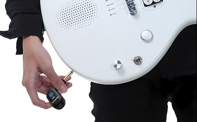 INGPARTNER A14 Wireless Guitar System 2.4GHz 2 Modes, Thumb-Size, 90° Rotatable, 100ft Range, Wireless Guitar Transmitter Receiver Plug & Play for Guitar, Bass, Violin, Keyboard - Black (1TX + 1RX)