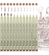 KERIFI Micro Fineliner Drawing Pens for Artists, 16 Black Fine Liner Markers, Waterproof Archival Ink Multiliner Pens, Technical Mandala Zentangle Book Accessories, Art Supplies Stuff Gifts for Adults