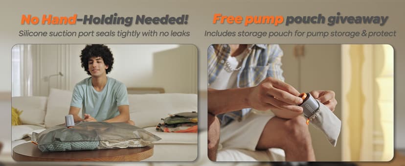 Rechargeable Wireless Pump Travel Storage Bags Set - 15 Pack Portable Space Saver Bags for Travel & Home - Vacuum Compression Packing Seal for Clothes, Blankets, Seasonal Storage